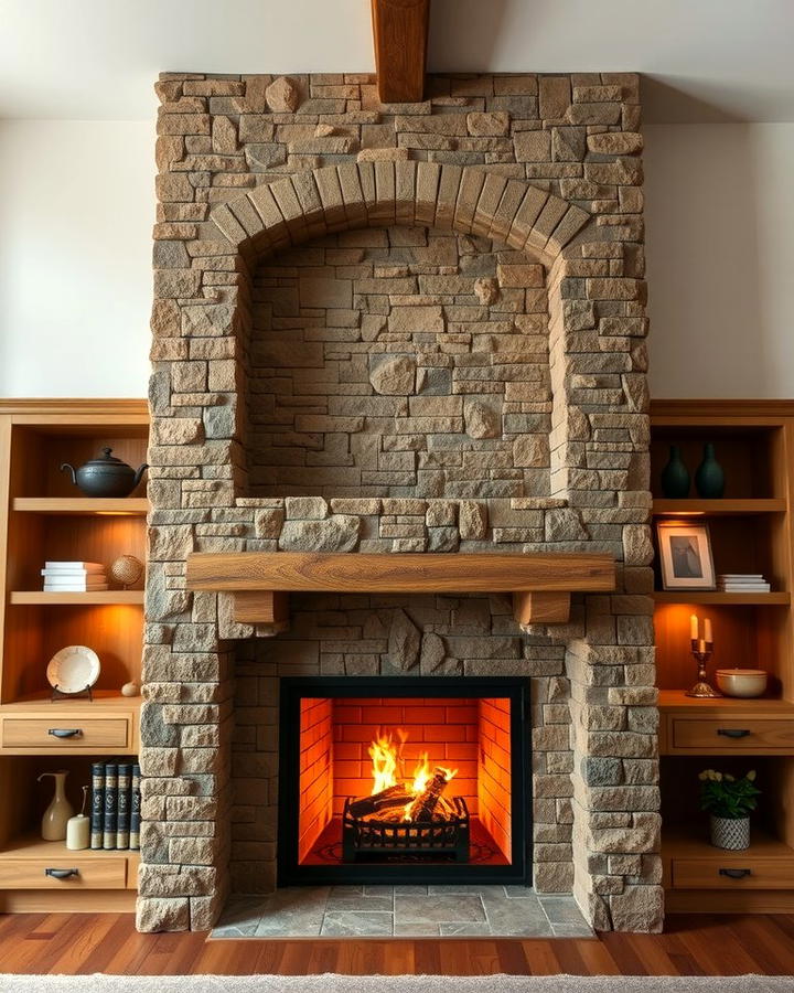 Stone Clad Built Ins - 30 Fireplace Built-in Ideas