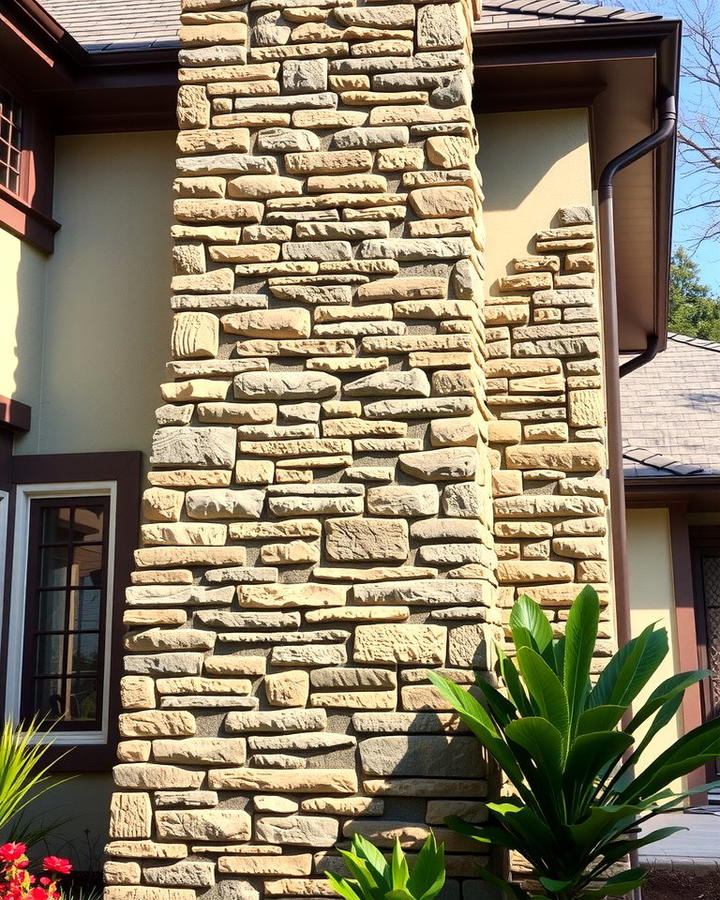 Stone Clad Chimneys for Rustic Appeal - 25 Stone Exterior Home Ideas