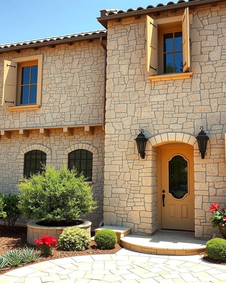 Stone Clad Facade - 30 Mediterranean House Exterior Ideas