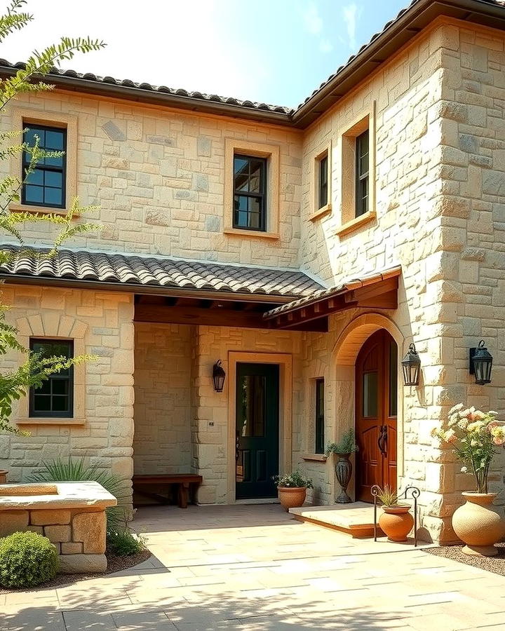 Stone Facades for Timeless Charm - 30 Mediterranean House Exterior Ideas