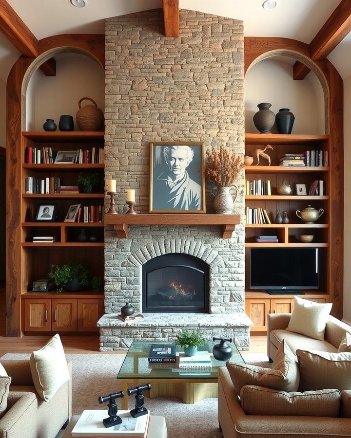 Stone Fireplace with Built In Shelves - 30 Fireplace With Bookshelves