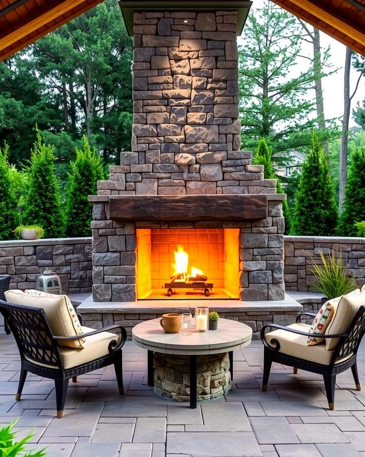 Stone Fireplaces for Cozy Outdoor Spaces - 25 Stone Exterior Home Ideas