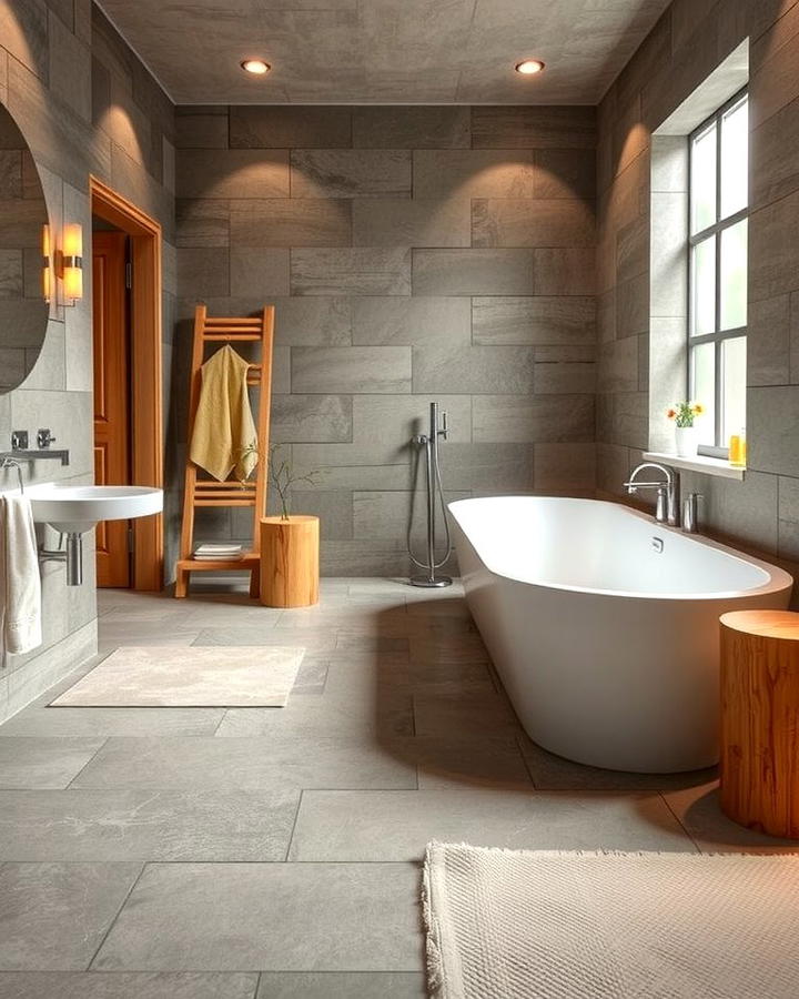 Stone Flooring with Radiant Heating - 25 Stone Bathroom Ideas