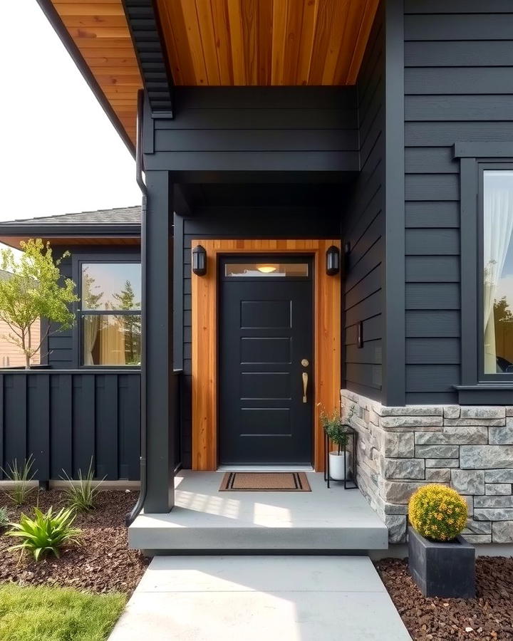 Stone Gray for a Soft Natural Look - 25 Paint Colors for a Modern Black House With Cedar Accents