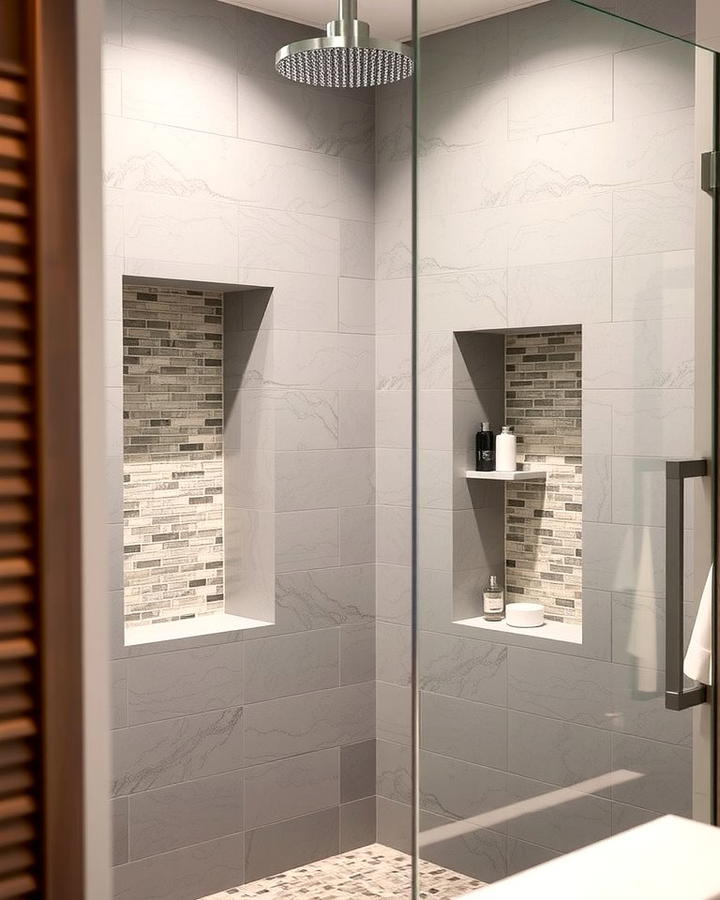 Stone Niches for Storage - 25 Stone Bathroom Ideas