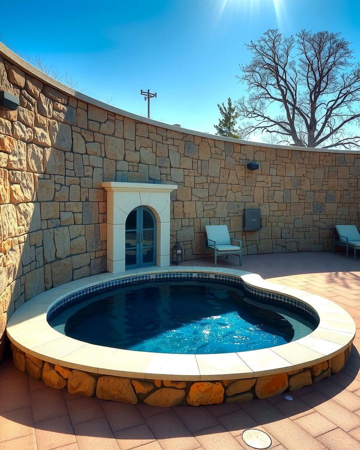 Stone Retaining Wall - 25 Semi Inground Pool Ideas
