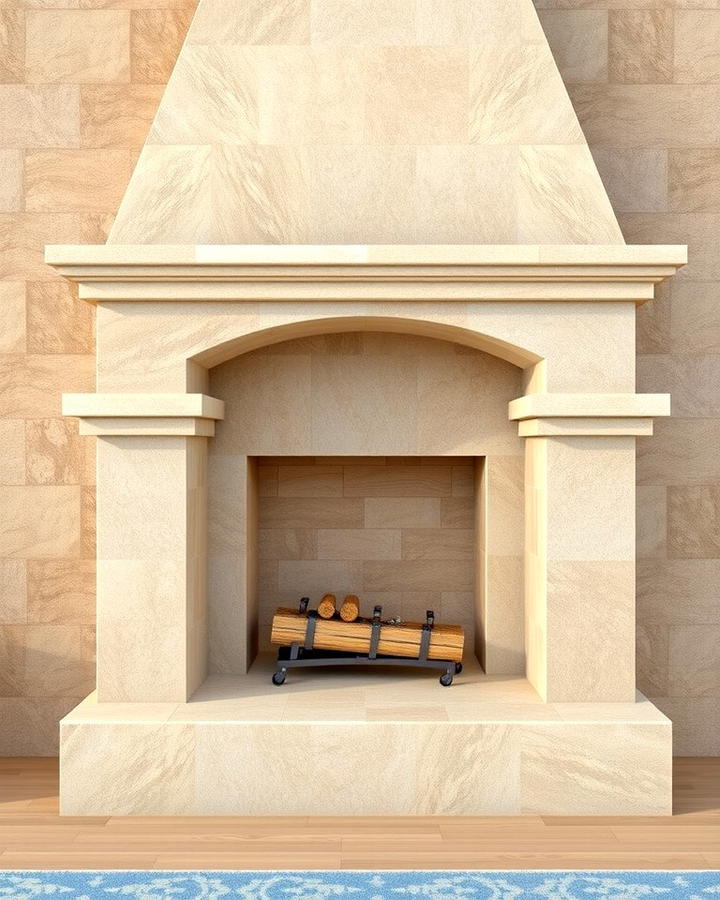 Stone Surround Fireplace - 25 Spanish Style Fireplace Ideas