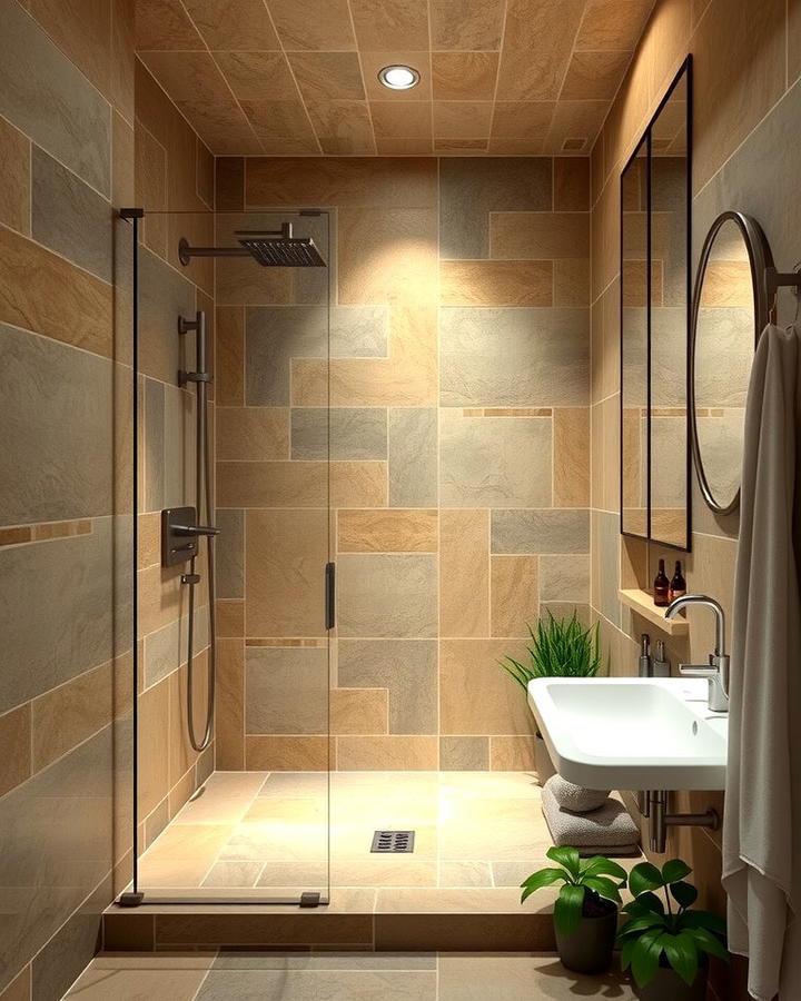 Stone Tiles for a Natural Feel - 25 Walk-in Shower Tile Ideas