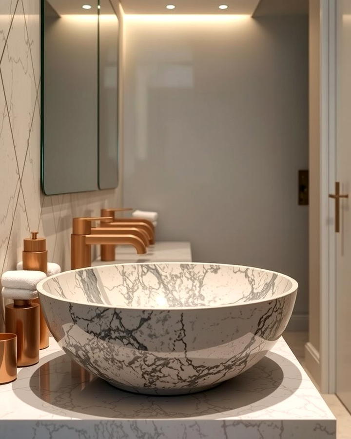 Stone Vessel Sinks - 25 Stone Bathroom Ideas