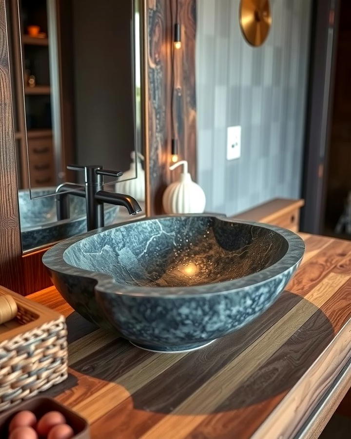 Stone Vessel Sinks for Rustic Charm - 25 Natural Bathroom Ideas