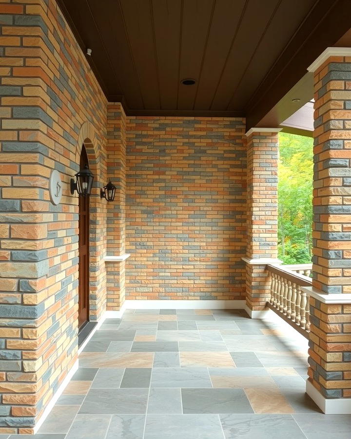 Stone and Brick Combination - 25 Stone Porch Ideas