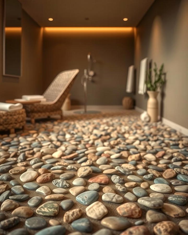 Stone or Pebble Flooring - 25 Spa Like Bathroom Ideas