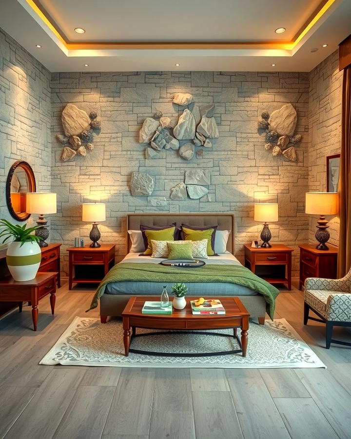 Stone or Rock Accents - 30 Forest Themed Bedroom Ideas