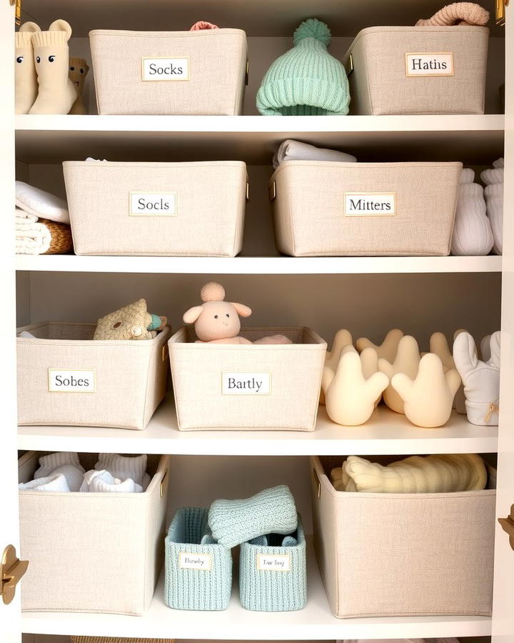 Storage Bins for Accessories - 25 Nursery Closet Ideas