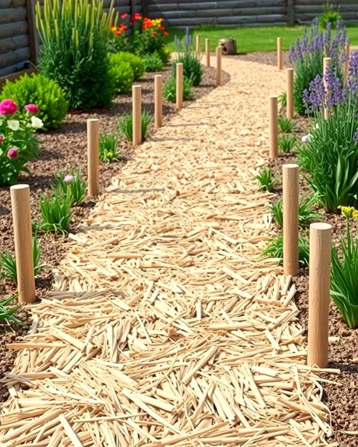 Straw Mulch Pathway - 25 Mulch Pathway Ideas