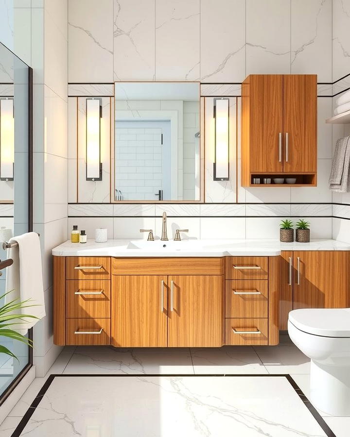 Streamlined Vanity Designs - 30 Art Deco Bathroom Ideas