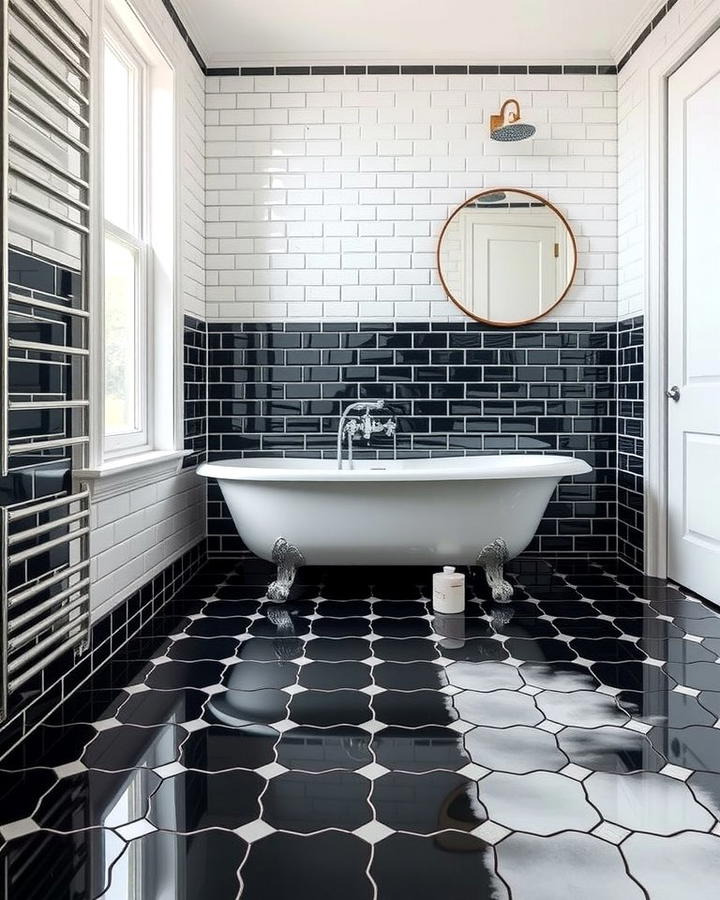 Striking Black and White - 30 Colorful Bathroom Ideas