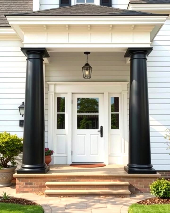 Striking Columns Black Columns on Porches - 30 single story white house black trim