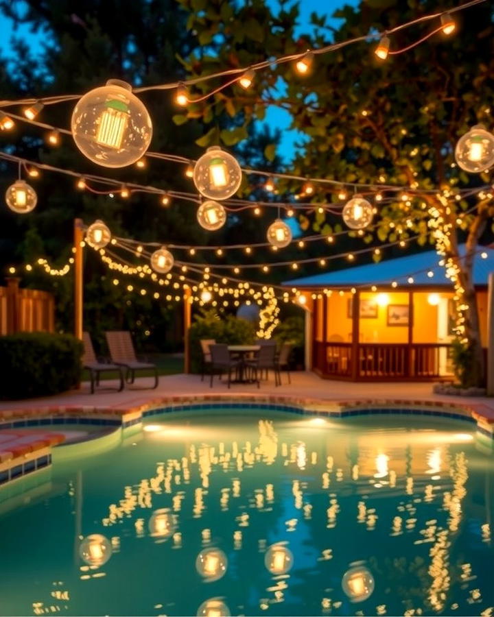 String Light Ambiance - 25 Pool Patio Ideas