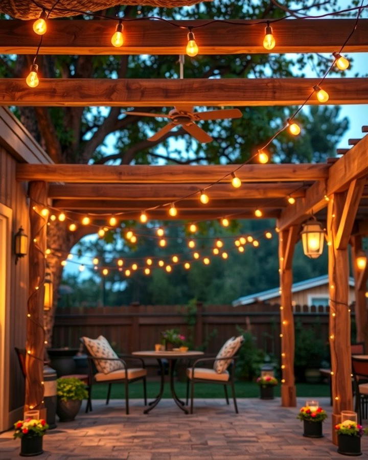 String Lights for Ambiance - 30 Farmhouse Patio Ideas