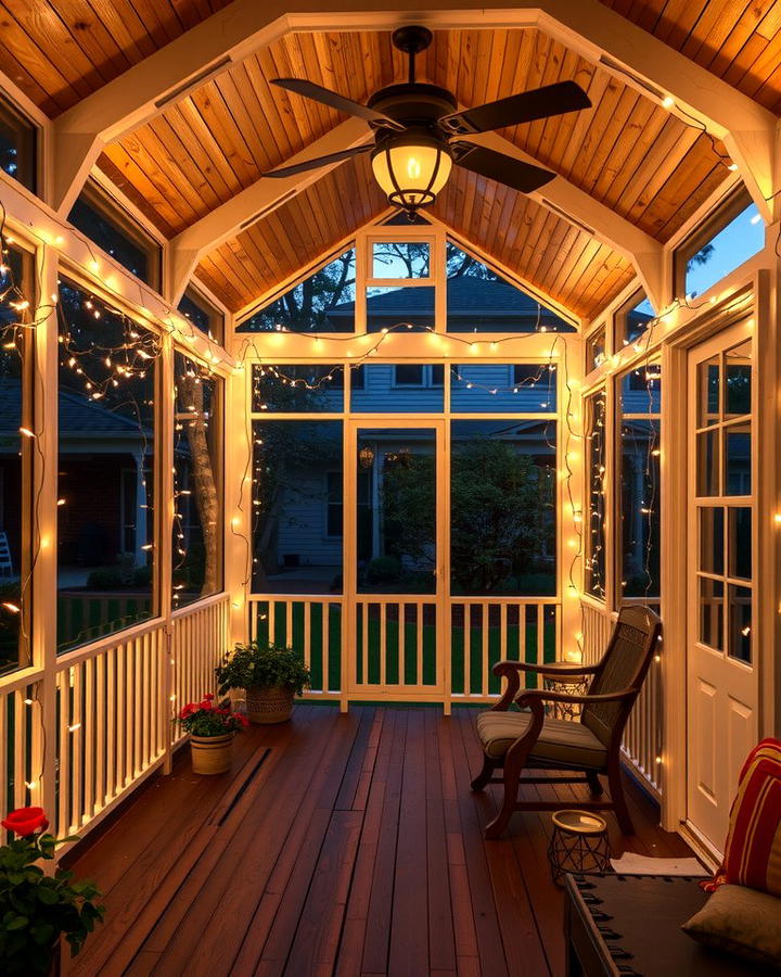 String Lights for Ambient Lighting - 25 Three Season Porch Ideas