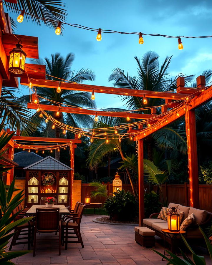 String Lights for Tropical Evenings - 25 Tropical Patio Ideas