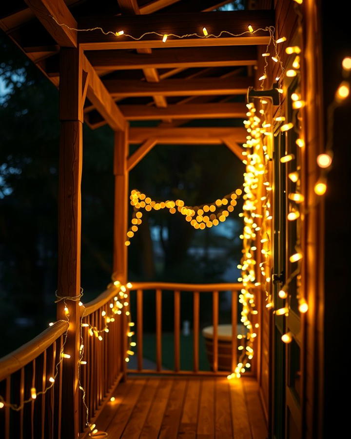 String Lights for Warmth - 25 Rustic Porch Ideas