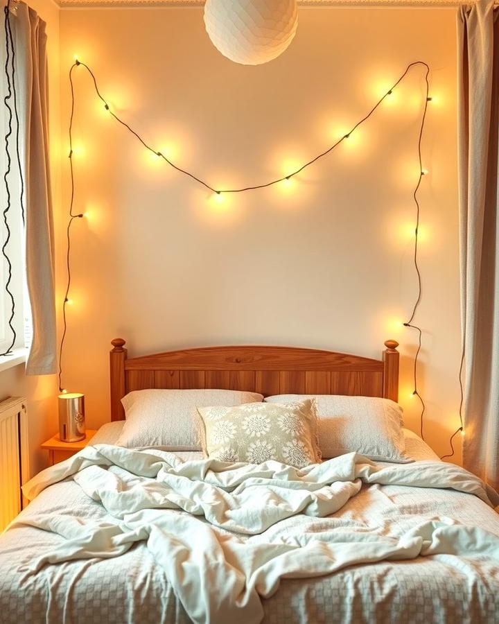 String Lights for a Cozy Ambiance - 25 small bedroom lighting ideas