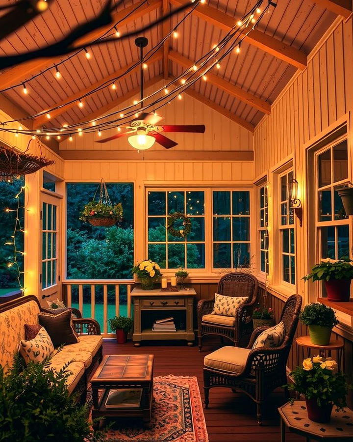 String Lights for a Magical Touch - 25 Three Season Porch Ideas