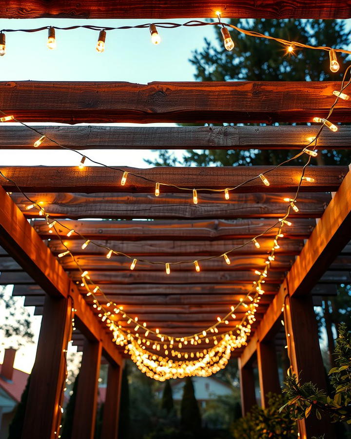 String Lights for a Starry Effect - 25 Pergola Lighting Ideas