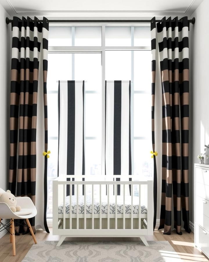 Striped Curtains - 30 Black and White Nursery Ideas