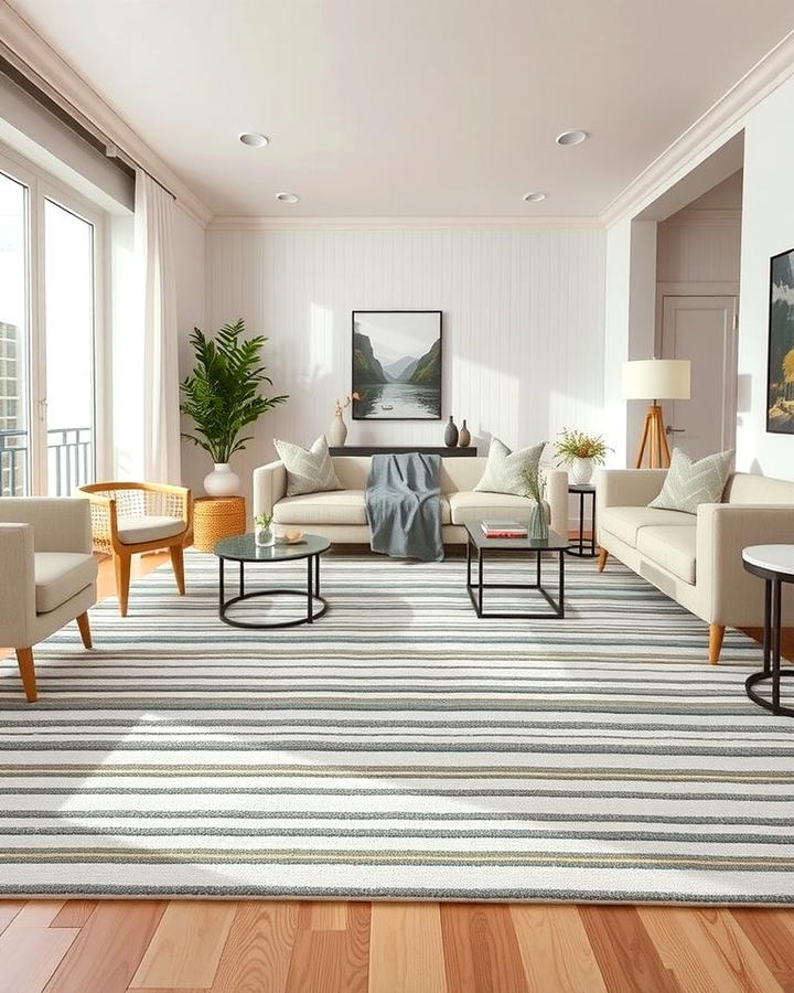 Striped Rugs for a Sleek Look - 30 Living Room Rug Ideas