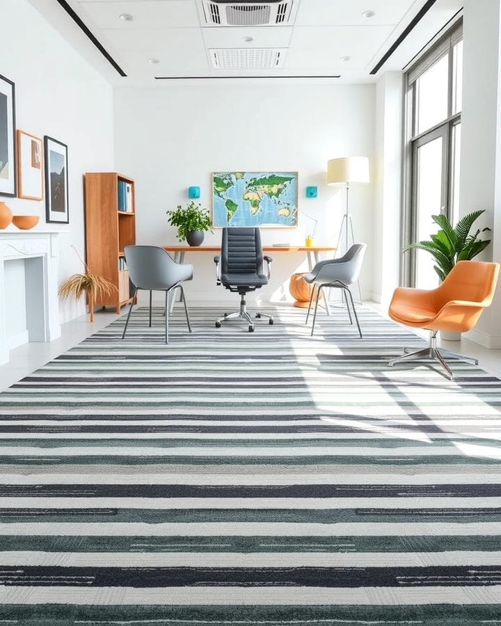 Striped Rugs for a Sleek and Organized Look - 25 Office Rug Ideas