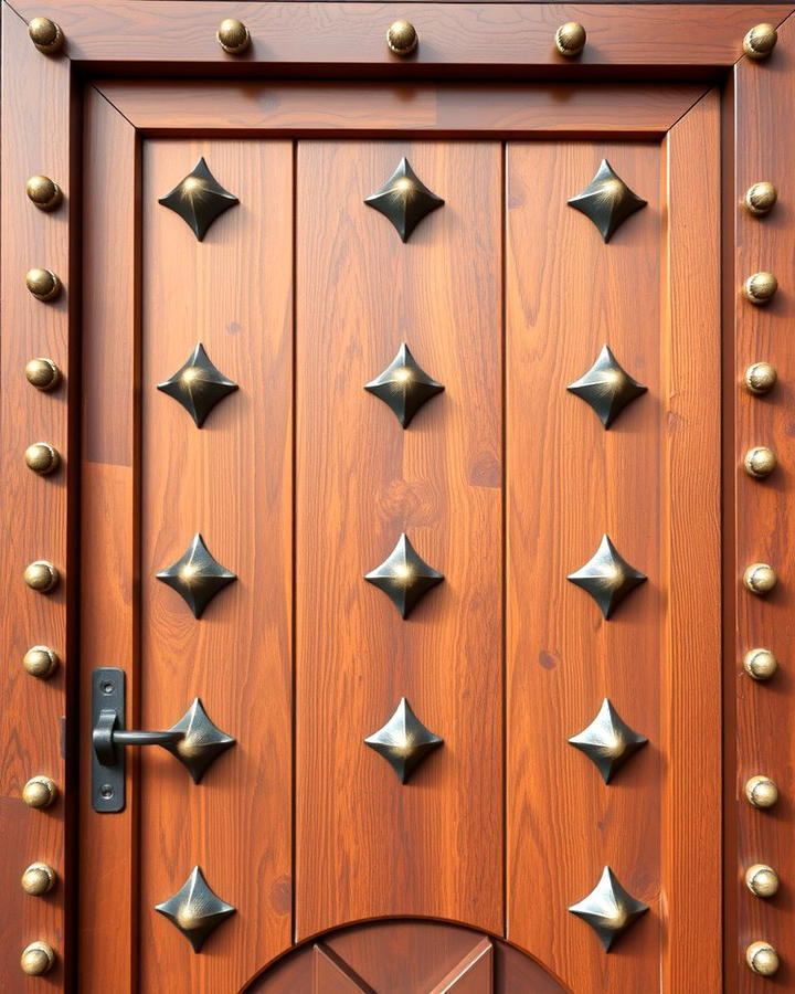 Studded Metal Details - 25 spanish style front door ideas