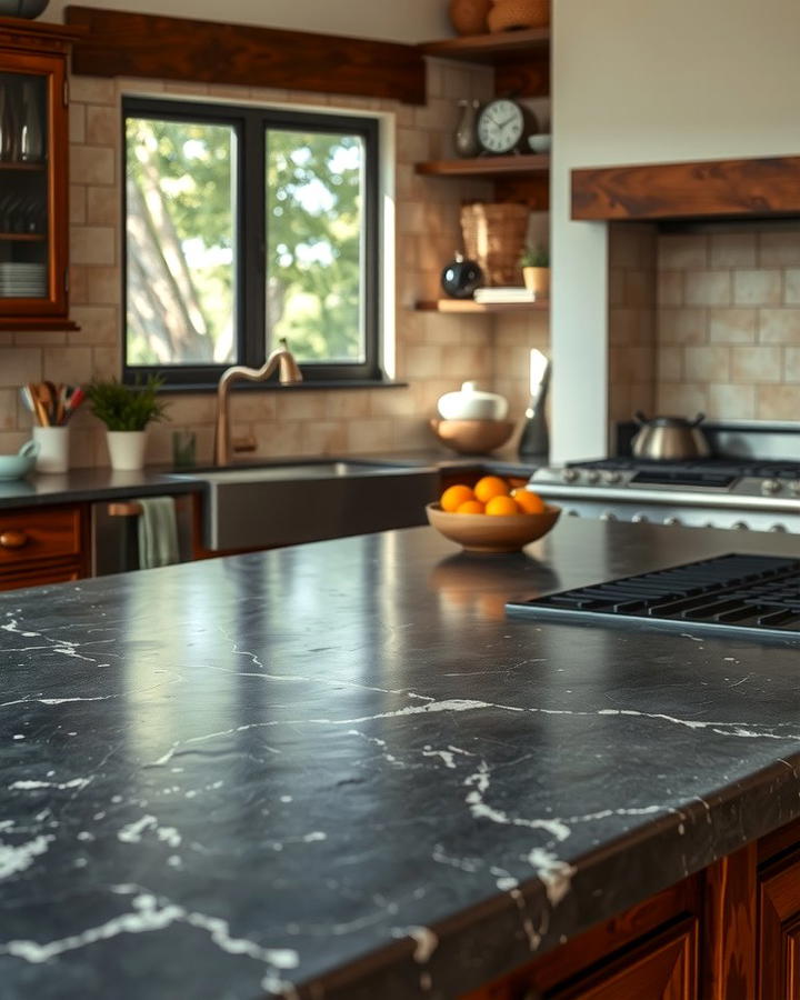 Stunning Darkened Patina Over Time - 25 Soapstone Kitchen Countertops