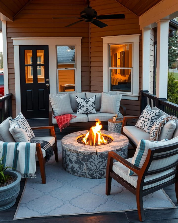 Stylish Fire Pit Area - 25 Side Porch Ideas