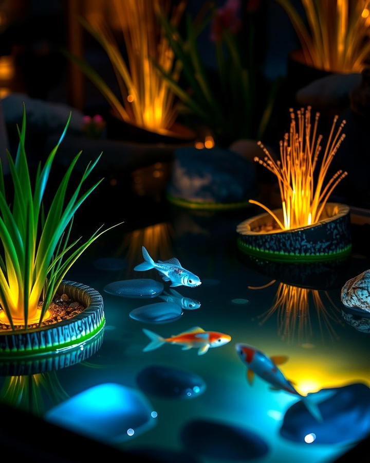 Submerged LED Lighting - 25 Pond Landscaping Ideas