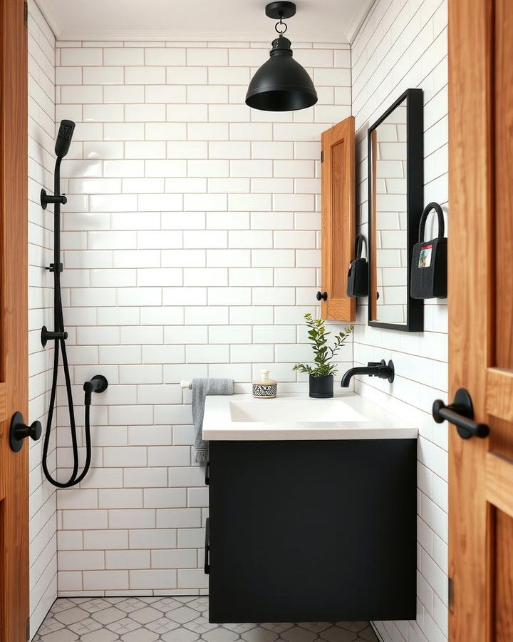 Subtle Black Accents - 25 Scandinavian Bathroom Ideas