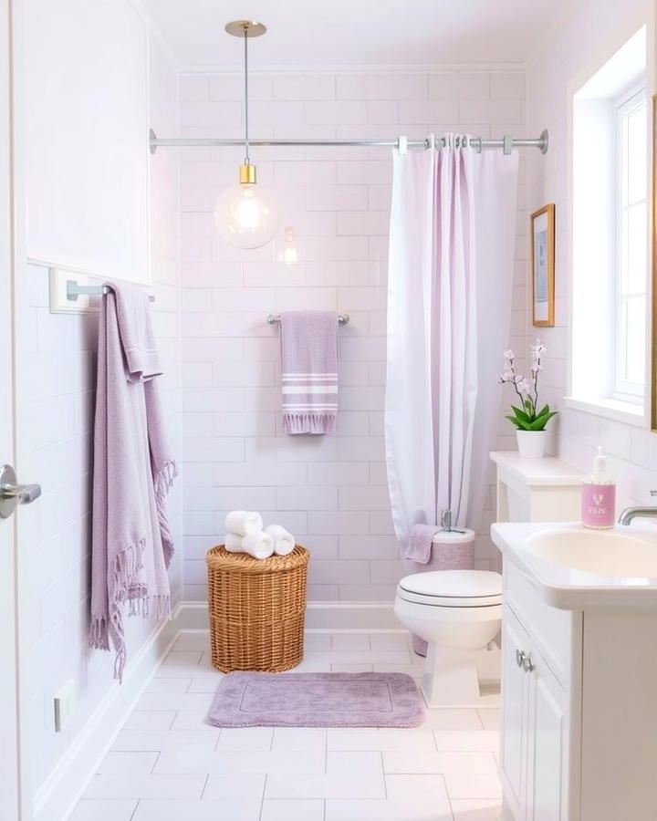 Subtle Lilac Accents - 25 Purple Bathroom Ideas