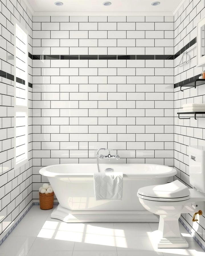 Subway Tile Walls - 25 Vintage Bathroom Ideas