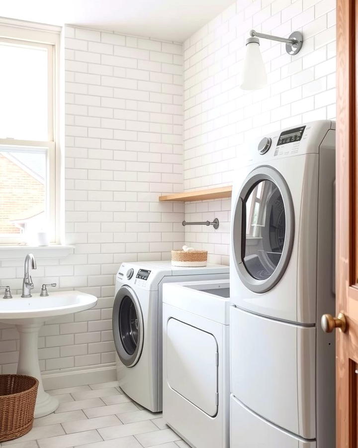 Subway Tiles for a Clean and Classic Look - 30 Laundry Room Tile Ideas