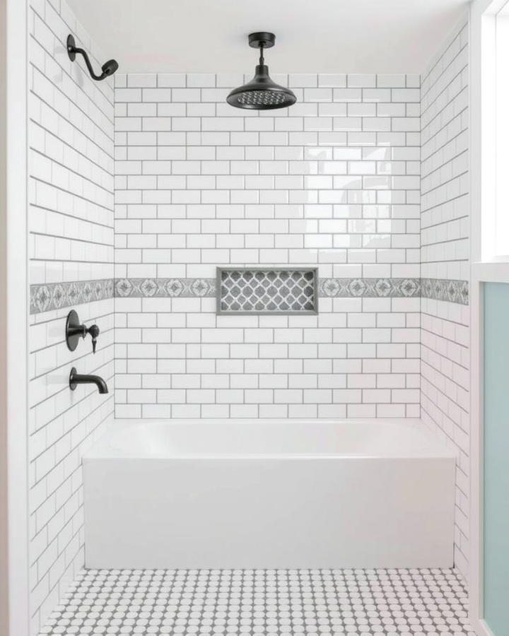 Subway Tiles with a Twist for Modern Classic Style - 30 Shower Floor Tile Ideas