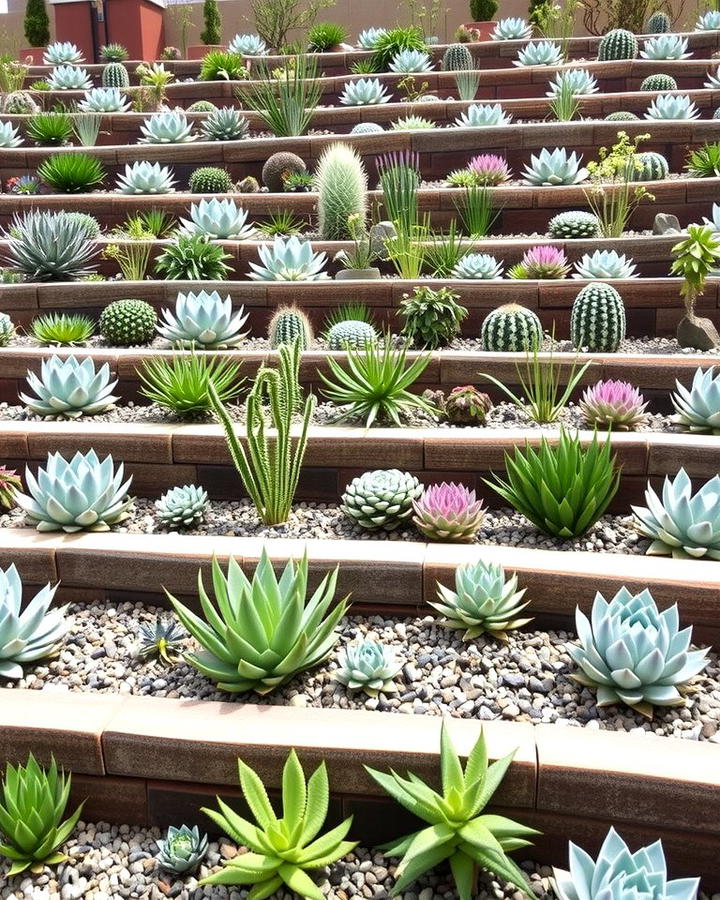 Succulent Filled Terraces - 25 Terraced Garden Ideas