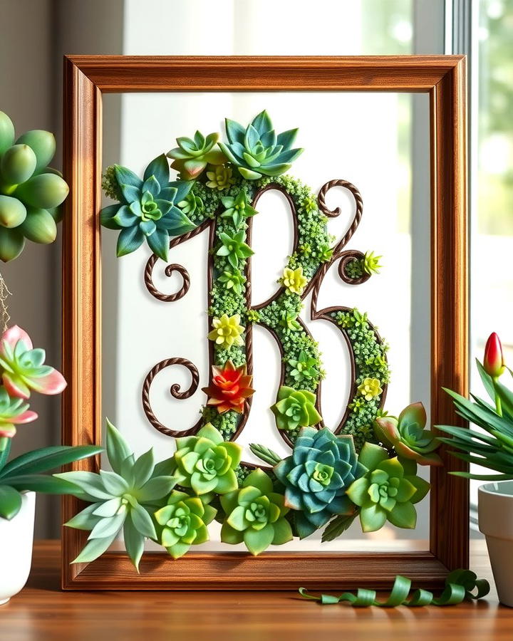 Succulent Monogram - 25 Succulent Garden Ideas