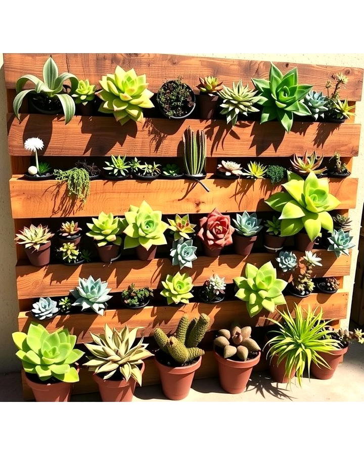 Succulent Pallet Wall - 25 Vertical Pallet Garden Ideas