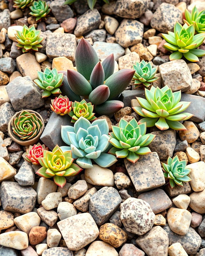 Succulent Rock Beds - 25 Rock Landscaping Ideas