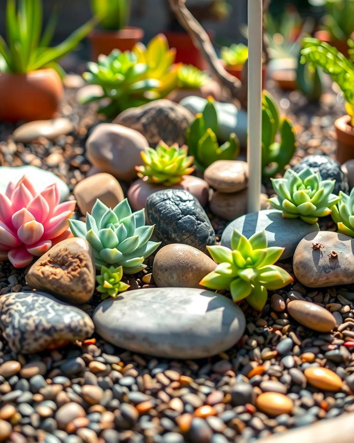 Succulent Stone Art - 25 Succulent Garden Ideas