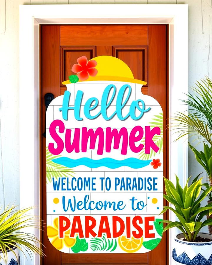 Summer Inspired Door Signs - 25 Summer Front Door Decor Ideas