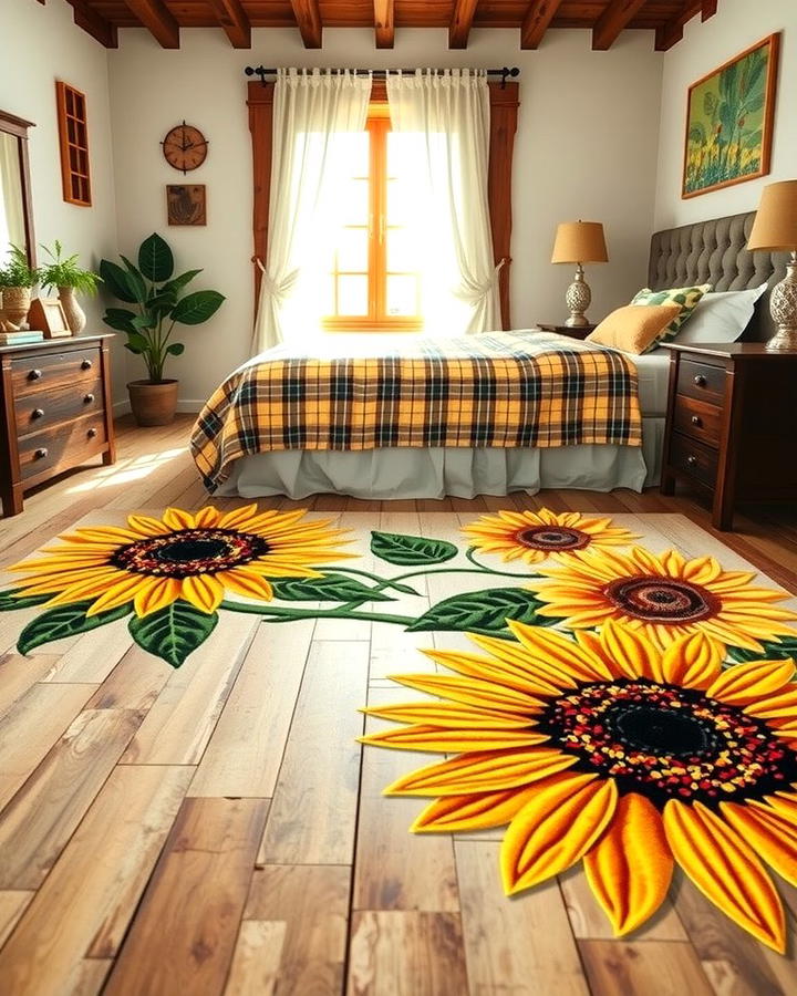 Sunflower Area Rugs - 25 Sunflower Bedroom Ideas