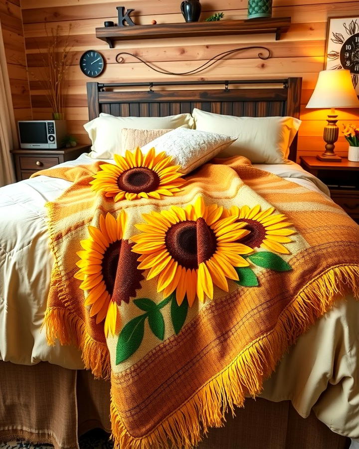 Sunflower Throw Blankets - 25 Sunflower Bedroom Ideas